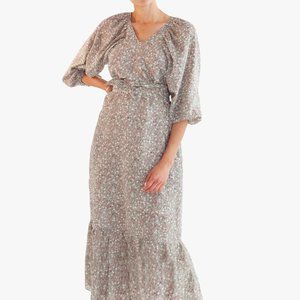 MIRTH Montreal Puff Sleeve Dress * Hand block printed in India*  Cotton and Silk